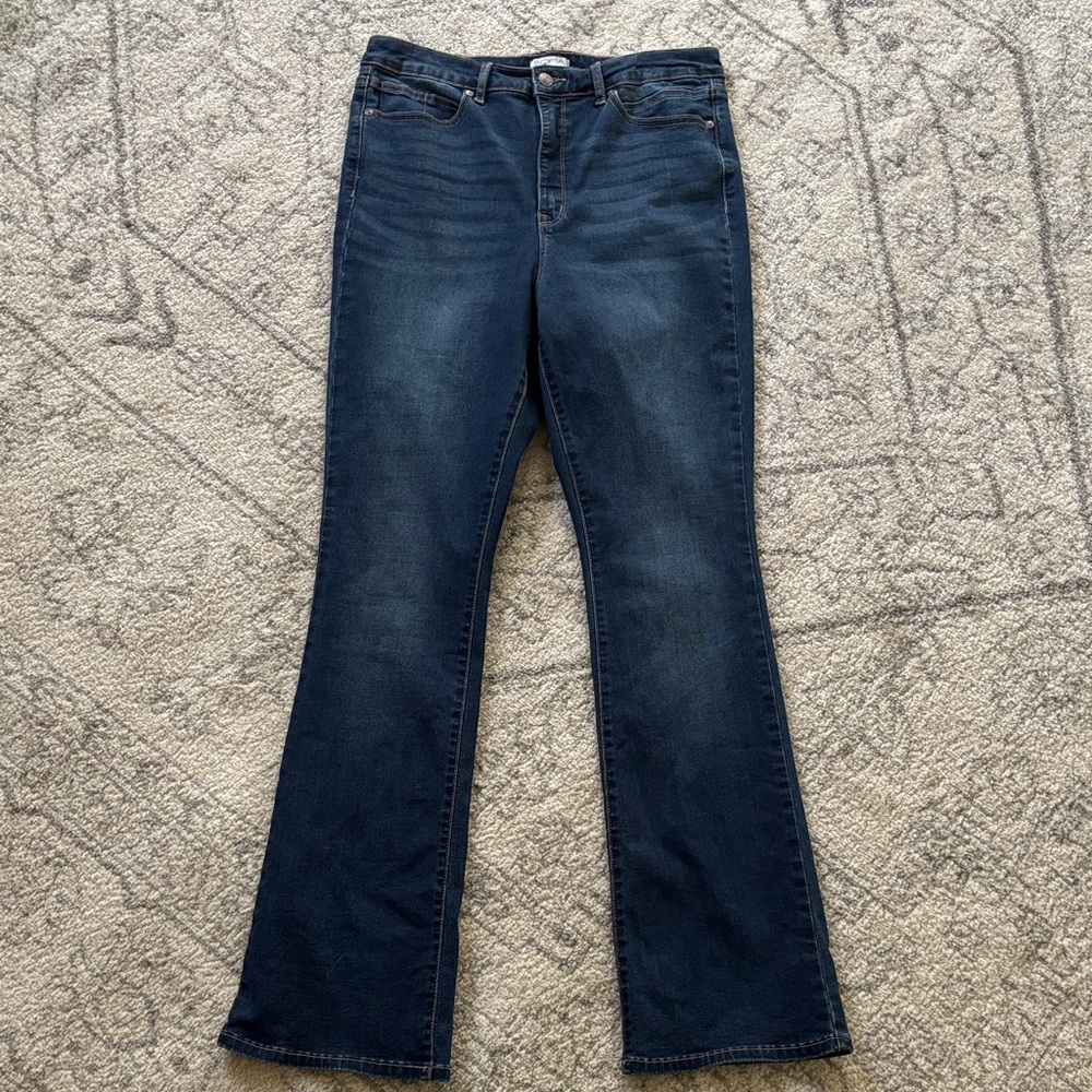 Sofia by Sofia Vergara Amaya Super High Rise Bootcut Dark Blue Jeans 12